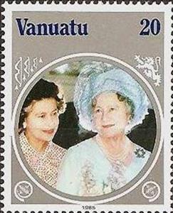 Stamp, Queen Mother Elisabeth and Queen Elisabeth, Vanuatu,  , Anniversaries and Jubilees