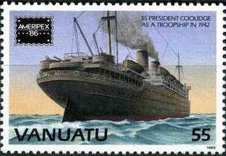 Stamp, As Troop Carrier, Vanuatu,  , Second World War, Ships