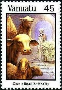 Stamp, Once in Royal David’s City, Vanuatu,  , Music, Christmas