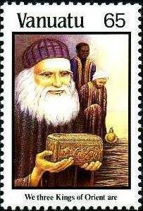 Stamp, We Three Kings of Orient Are, Vanuatu,  , Music, Christmas