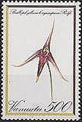 Stamp, Bulbophyllum longiscapum, Vanuatu,  , Flowers, Orchids