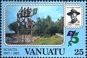Stamp, Scouts on a Platform, Vanuatu,  , Anniversaries and Jubilees