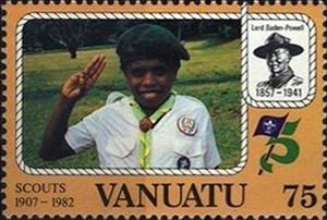 Stamp, Scouts Salute, Vanuatu,  , Anniversaries and Jubilees
