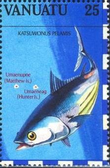 Stamp, Skipjack (Katsuwonus pelamis), Vanuatu,  , Animals (Fauna)
