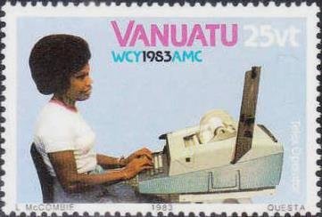 Woman uses Telex