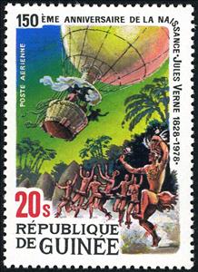 Stamp, Five Weeks in a Balloon, Guinea, Social Democratic Republic,  
