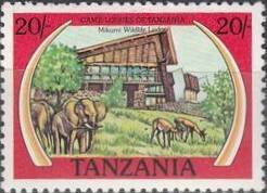 Stamp, African Elephant (Loxodonta africana), Gazelles, Mikumi Game, Tanzania,  , Mammals, Tourism, Elephants, Animals (Fauna)