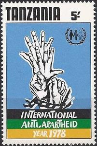 Stamp, Free and Cuffed Hands, Tanzania,  , Antiracism, Hands
