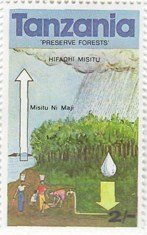 Stamp, Hydrological cycle, Tanzania,  , Water, Environment Protection, Forests