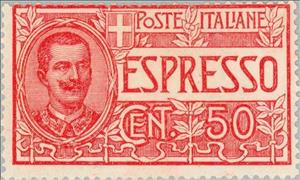 Stamp, Effigy of Vittorio Emanuele III within an oval, Italy,  , Heads of State, Kings