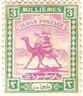 Stamp, Postman with Dromedary (Camelus dromedarius), Sudan,  , Mammals, Camels, Animals (Fauna)
