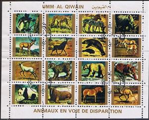 Mini Sheet, Rare animals; small format, Umm al-Qiwain,  