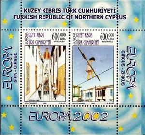 Souvenir Sheet, Mini sheet with 560-561, Northern Cyprus,  , C.E.P.T., Europe, Circus