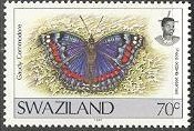 Stamp, Gaudy Commodore (Precis octavia ssp. sesamus), Swaziland,  , Butterflies