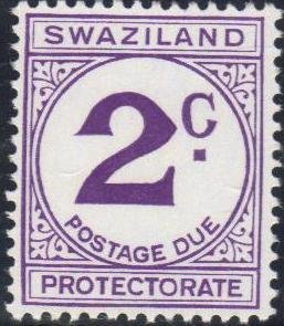 Stamp, Large Centre Numeral, Swaziland,  