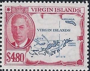 Stamp, Map, Virgin Islands, British Virgin Islands,  
