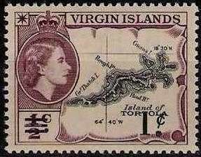 Stamp, Map of Islands, British Virgin Islands,  