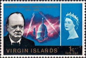 Stamp, Churchill and Queen, British Virgin Islands,  , Heads of State