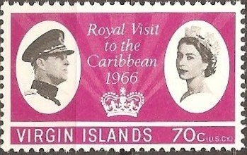 Stamp, Q E II and Prince Philip, British Virgin Islands,  