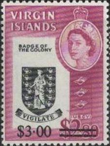 Stamp, Surcharged with new Value, British Virgin Islands,  