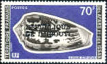 Stamp, Striated Cone (Conus striatus), Djibouti,  