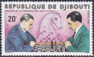 Stamp, Chess players, Knight, Djibouti,  , Chess