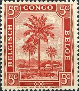 Stamp, Palm trees, Belgian Congo,  , Trees, Palm-trees, Plants (Flora)