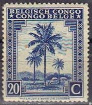 Palm trees inscribed "Belgisch Congo Congo Belge"