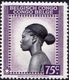 Ba-Tetele woman inscribed "Belgisch Congo Congo Belge"