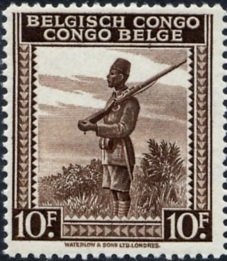 Soldier inscribed "Belgisch Congo Congo Belge"