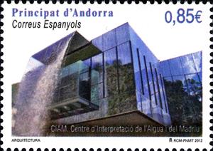 Stamp, Modern architecture, Andorra, Spanish Administration,  