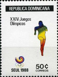 Stamp, Running, Dominican Republic,  , Olympic Games