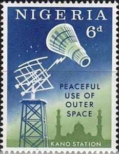 Stamp, US Mercury capsule, Nigeria,  