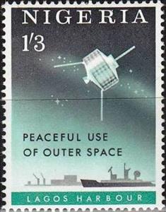 Stamp, Syncom II satellite, Nigeria,  
