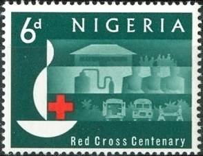 Stamp, Blood donors and ambulances, Nigeria,  