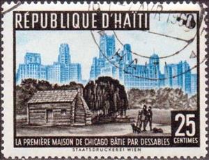 Stamp, Jean Baptiste Point du Sable, founder of Chicago, Haiti,  