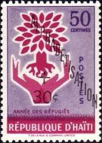 Stamp, Character of the World Refugee Year, Haiti,  , Refugees