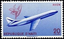 Stamp, Caravelle, Haiti,  , Airports, Aviation, Aircrafts