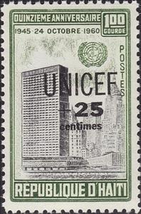 Stamp, UN Headquarter in New York, Haiti,  , U.N.O., UNICEF