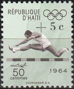 Stamp, Hurdles Race, Haiti,  , Athletics, Olympic Games, Athletes