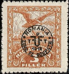 Stamp, Turul - bright paper, Hungary (occupation, local issues),  