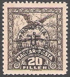 Stamp, Turul - matt paper, Hungary (occupation, local issues),  