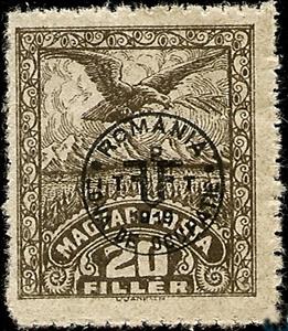 Stamp, Turul - bright paper, Hungary (occupation, local issues),  
