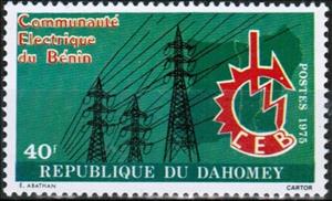 Stamp, Pylons, Dahomey,  , Energy