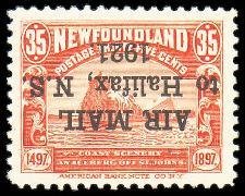 overprint "AIR MAIL to Halifax N.S 1921"