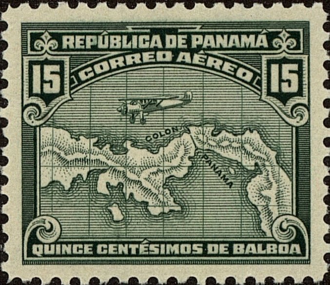 Airplane over Map of Panama