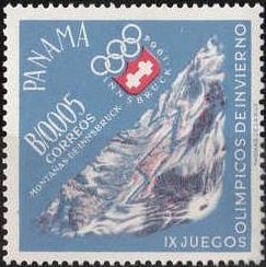 Stamp, Tyrolean Mountain Landscape, Panama,  , Olympic Games