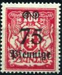 Stamp, The coat of arms of Danzig with lions, Free City of Danzig,  
