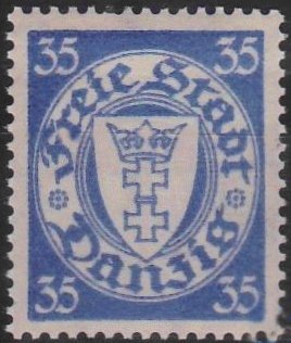 Stamp, The coat of arms of Danzig in an oval frame, Free City of Danzig,  
