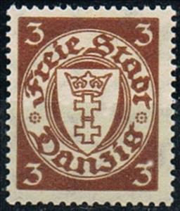 Stamp, The coat of arms of Danzig in an oval frame, Free City of Danzig,  